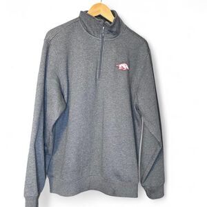 University of Arkansas Razorbacks Grey Quarter Zip Sweatshirt Size M